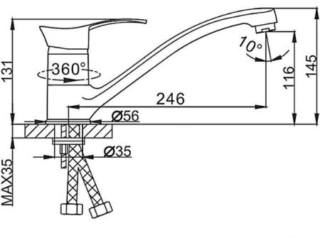 Смеситель для кухни Frap H01 F4201 Хром 