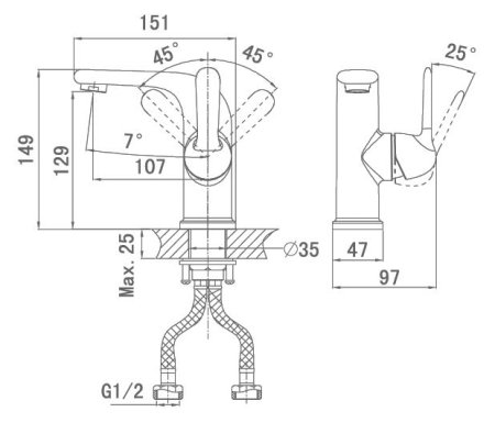 Смеситель D&K Ambrosius Rhein DA1342101 для раковины 