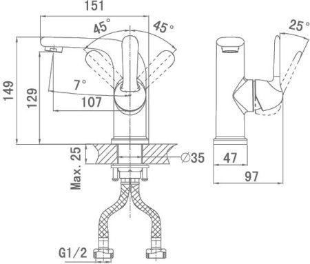 Смеситель D&K Ambrosius Rhein DA1342101 для раковины 