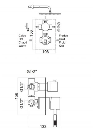 Смеситель для душа Fiore Xenon 44CR7501 Хром 