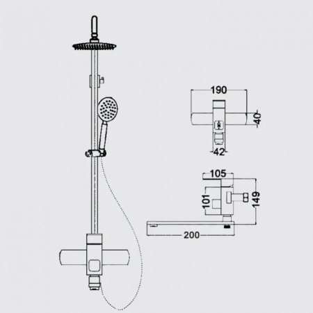 Душевая система HANSEN H31304-G Сатин 