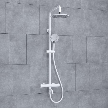 Душевая система WasserKRAFT A188.067.058.WM Thermo с термостатом Белый матовый 