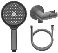 Лейка для душа с держателем (с подключением шланга) и шлангом Raglo R476.42.09, графит