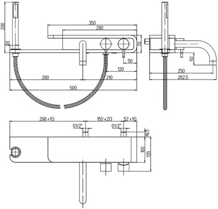 Смеситель для ванны Paini Pad PDCR100B0 Хром Белый 