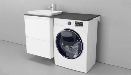 Столешница без выреза VELVEX Klaufs 120*60 раковина слева МДФ черная 