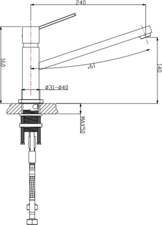 Смеситель для кухонной мойки Timo Tana 2593FN chrome 