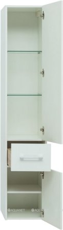 Шкаф-пенал Aquanet Августа белый (ручки хром) 