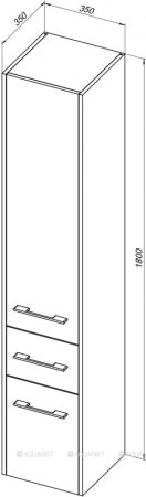 Шкаф-пенал Aquanet Августа белый (ручки хром) 