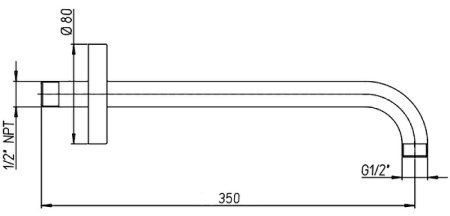 Кронштейн для верхнего душа Paini 50CR745T135BI Хром глянцевый 