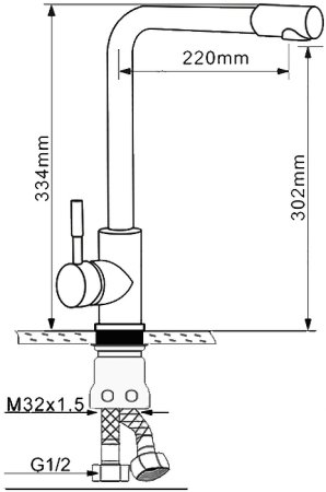 Смеситель для кухни Melana F8107 Сатин 