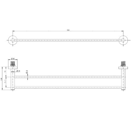 Полотенцедержатель Melana MLN-867002 двойной Сатин Хром 