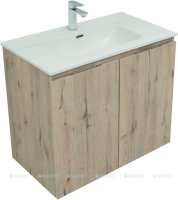 Тумба с раковиной Aquanet Алвита New 80 2 дверцы, дуб веллингтон белый