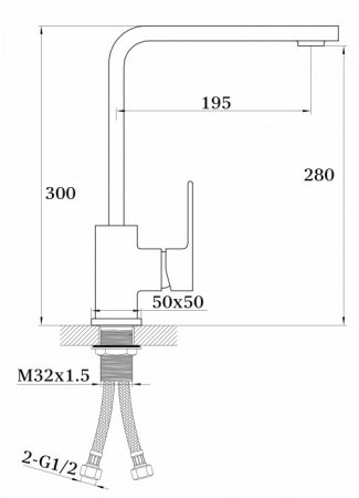 Смеситель для кухни GANZER GZ28021 CHROME 