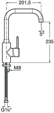 Смеситель для кухни Roca Targa 5A8360C0M Хром 