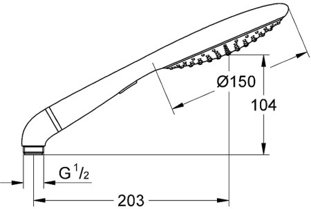 Ручной душ Grohe Rainshower Solo 27272LS0 Белая луна Зеленый 