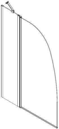 Шторка на ванну Azario Boston 100х140 AZ-142 профиль Хром стекло прозрачное 