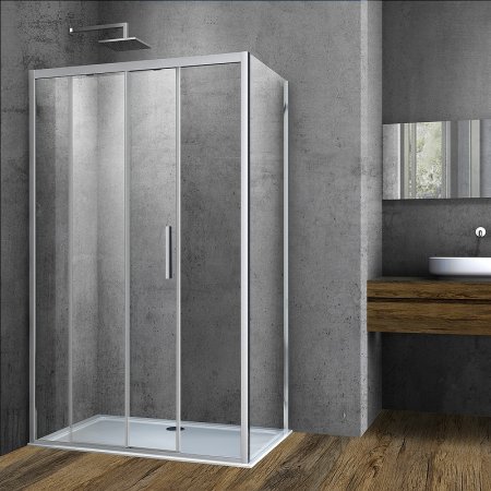 Душевой уголок Vincea Soft 140x100 VSR-3SO1014CL профиль Хром стекло прозрачное 