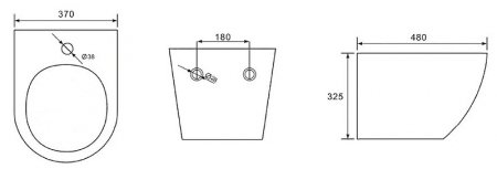 Биде Azario Grado AZ-0046-BW SP подвесное Белое 