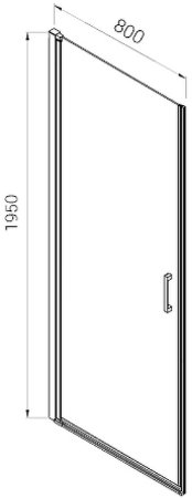 Душевая дверь Vincea Alpha 80 VDP-3AL800MT профиль Хром стекло текстурное 
