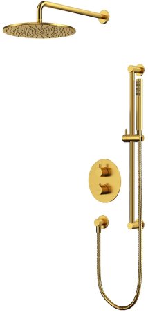 Душевая система Whitecross Y brushed gold YSET09GLB с термостатом Брашированное золото 
