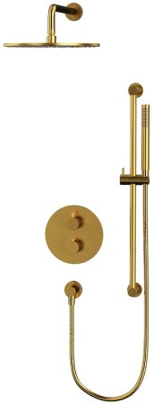 Душевая система Whitecross Y brushed gold YSET09GLB с термостатом Брашированное золото 