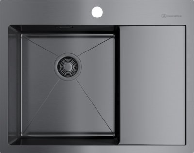 Мойка кухонная Omoikiri Akisame 65-GM-L вороненая сталь 