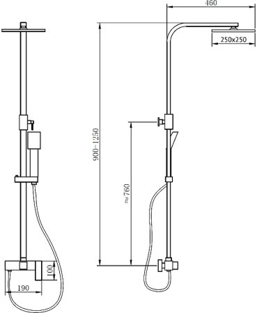 Душевая система Abber Daheim AF8220 Хром 