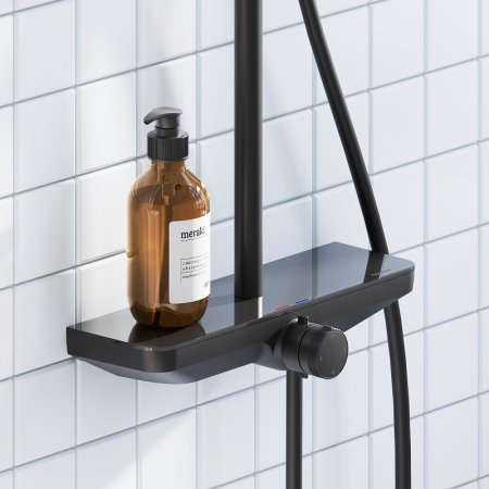 Душевая система Damixa Merkur 940730300 Черная матовая 