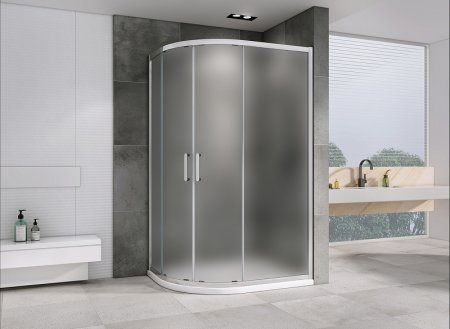 Душевой уголок Abber Schwarzer Diamant 120x80 AG01128M профиль Хром стекло матовое 