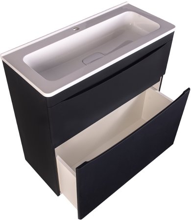 Тумба под раковину Style Line Бергамо 80 СС-00002313 Черная антискрейч 