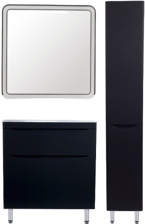 Тумба под раковину Style Line Бергамо 80 СС-00002313 Черная антискрейч 