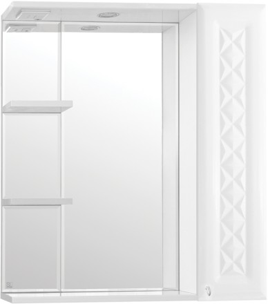 Зеркало со шкафом Style Line Канна 75 С Люкс с подсветкой Белый глянец 