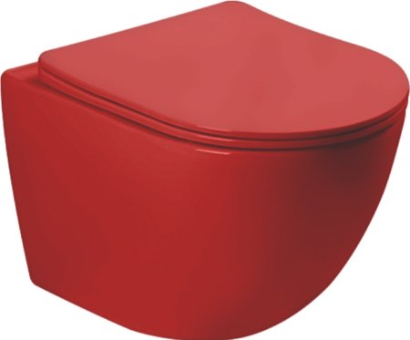 Унитаз подвесной SantiLine SL-5005MR с микролифтом, красный матовый 