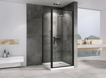 Душевой уголок Abber Sonnenstrand 100x70 AG04100B-S70B профиль Черный стекло прозрачное 