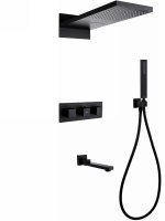 Душевая система Abber Daheim AF8253B с термостатом Черная матовая