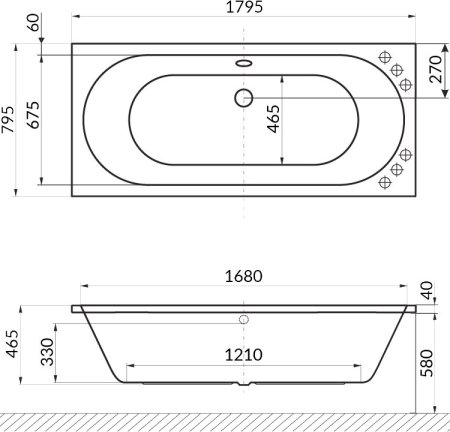 Акриловая ванна Excellent Oceana WAEX.OCE18.SMART 180x80 