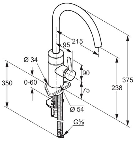Смеситель для кухонной мойки Kludi E-GO 422100575 