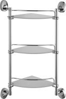 Полка стеклянная угловая FASHUN A1607-3, хром