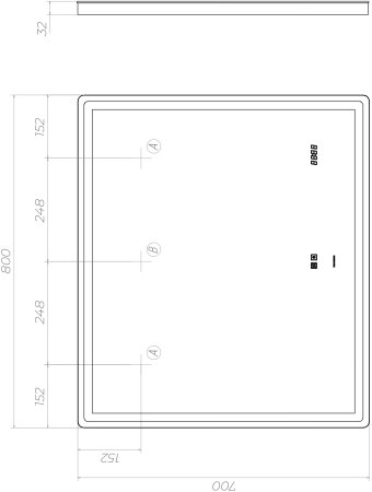 Зеркало VIGO Geometry Luxe z.GEO.80.Luxe, 80 см 
