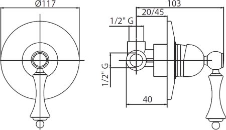 Смеситель Cezares Margot MARGOT-DIM-02-M для душа 