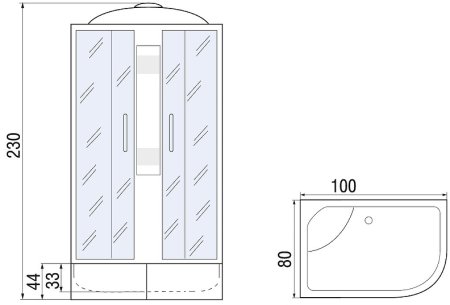Душевая кабина River Nara XL 100x80 MT L 10000006216 без гидромассажа 
