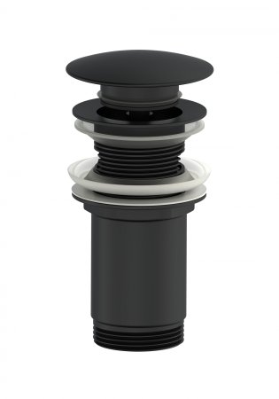 Донный клапан для раковины WONZON & WOGHAND, Черный матовый (WW-88SS09-MB) 