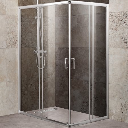 Душевой уголок BelBagno Unique 115х90 UNIQUE-AH-2-100/115-75/90-C-Cr профиль Хром стекло прозрачное 