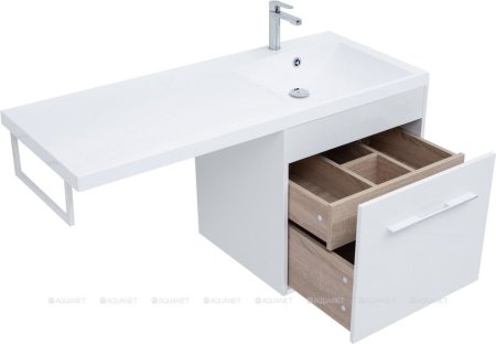 Тумба с раковиной Aquanet Августа 120 R белый 