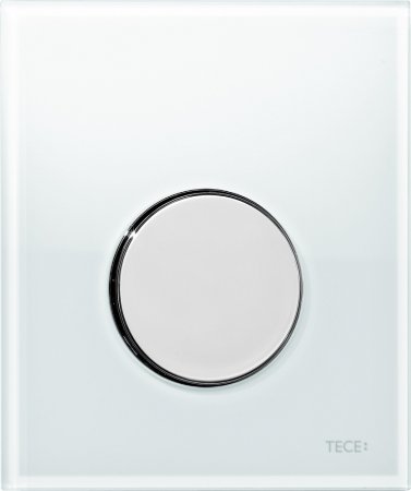 Кнопка смыва TECE Loop Urinal 9242660 белое стекло, кнопка хром 