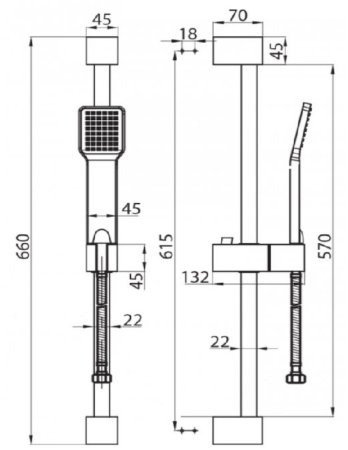 Душевой гарнитур BelBagno Romano ROM-SAL-CRM Хром 