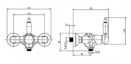 Смеситель для душа Boheme Tradizionale Chromo 264-BLC Хром 