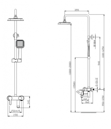 Душевая система GANZER GZ25069 Хром 
