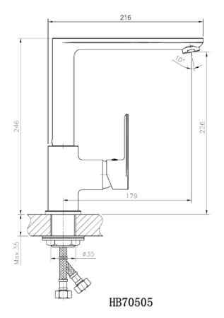 Смеситель для кухни HAIBA HB70505 хром 