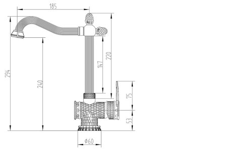 Смеситель Zorg Antic A 423 K-BR для кухни бронза 